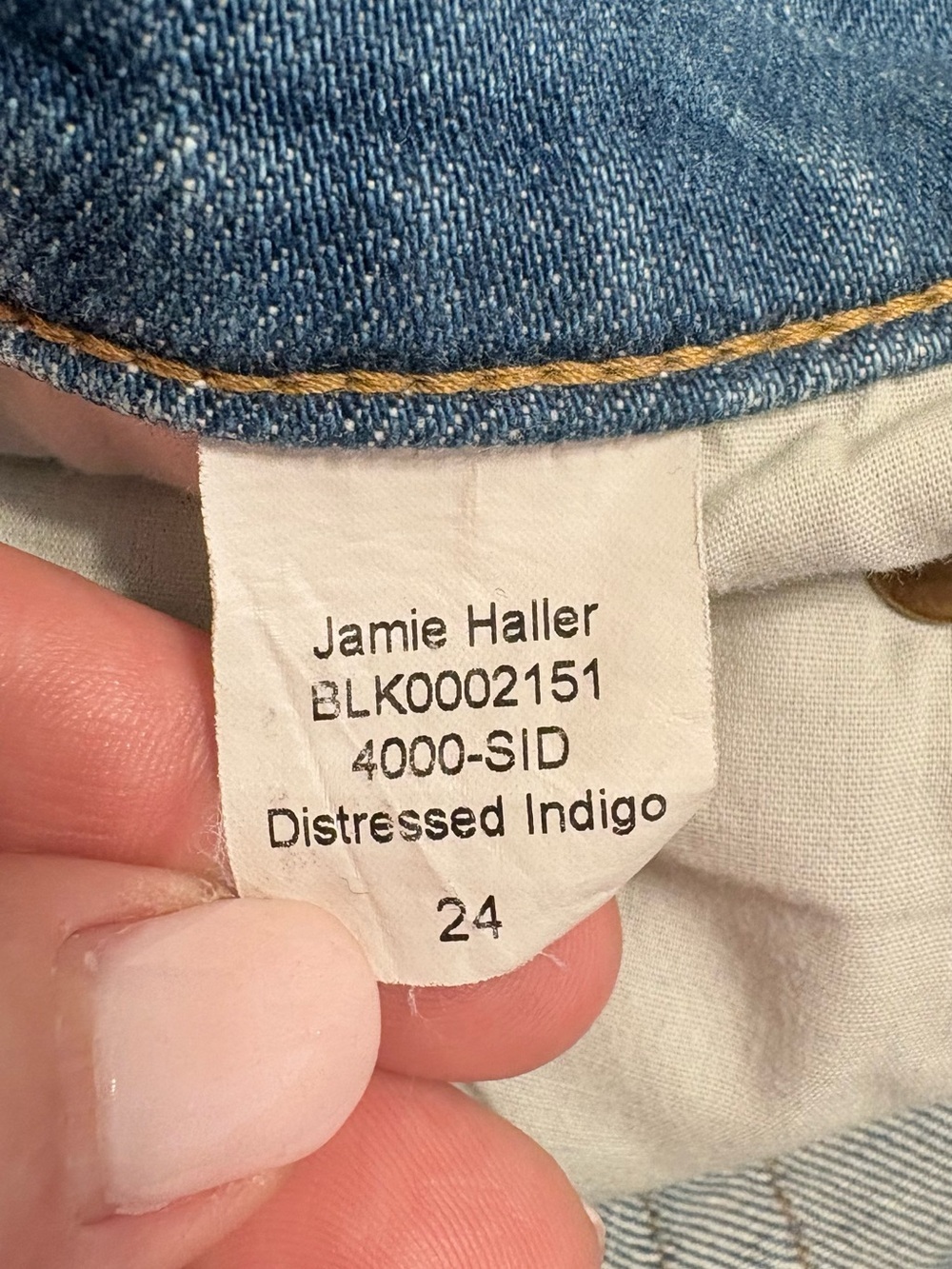 Jamie Haller Kenickie Jeans in Distressed Indigo 24 waist measures 26” - Picture 9 of 9